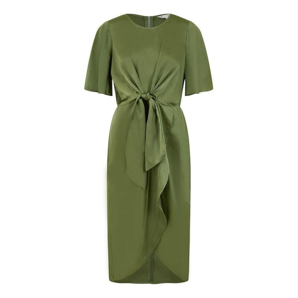 Yumi Womens/Ladies Tie Detail Wrap Dress / Green